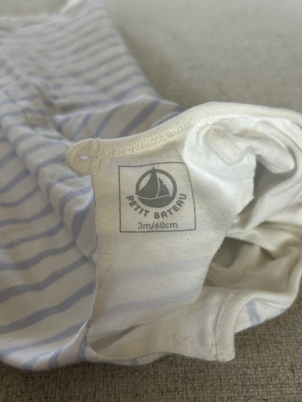 Petit Bateau Stripped Cotton Romper - Picture 4 of 13